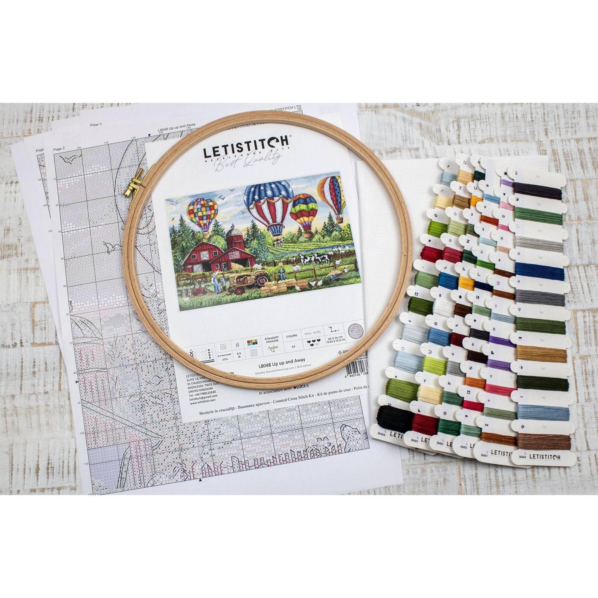 Letistitch Up Up and Away Counted Cross Stitch Kit